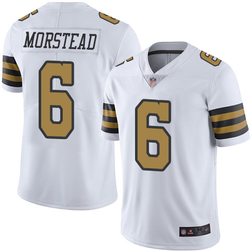 Men New Orleans Saints Limited White Thomas Morstead Jersey NFL Football #6 Rush Vapor Untouchable Jersey->new orleans saints->NFL Jersey